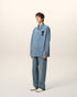 AMI PARIS Blue Cotton Ami de Coeur Overshirt Mens Apparel
